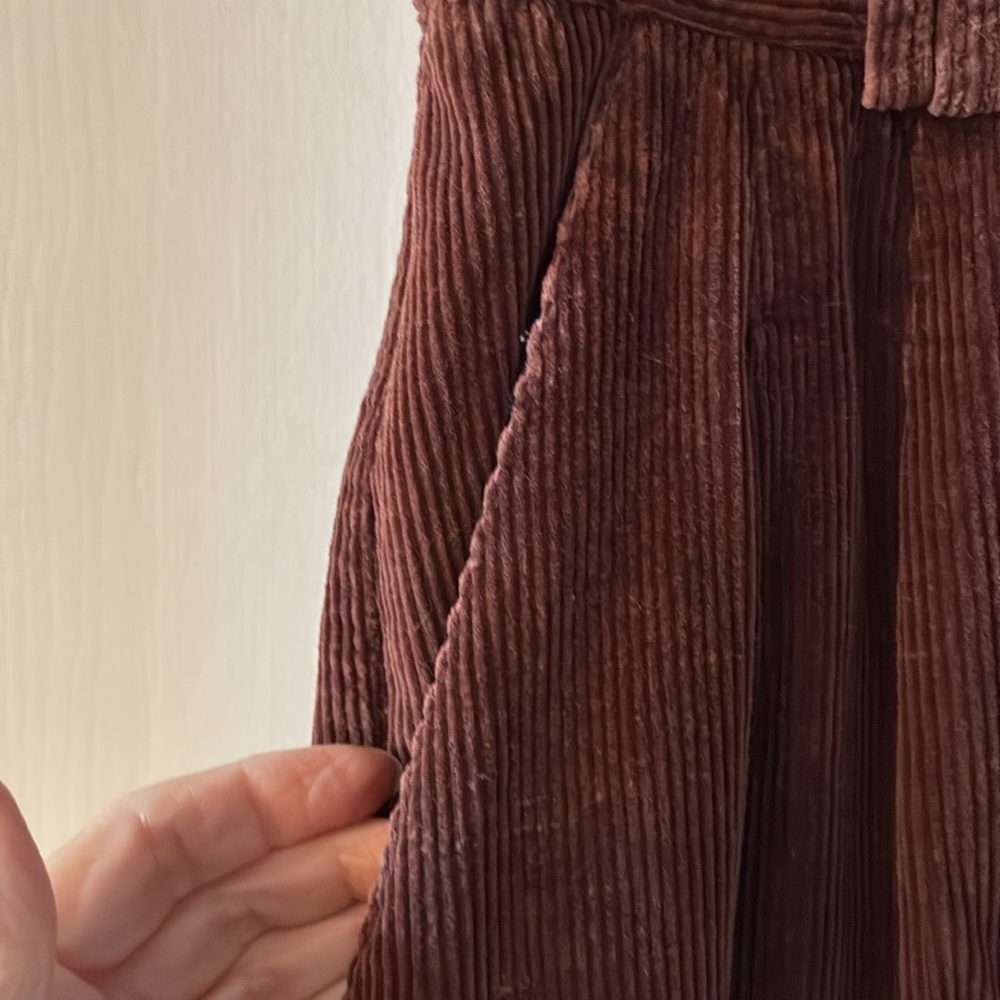 Vintage 🥳HP🥳WoMen's Fundamental Things Petites Brown Corduroy Pants - Picture 4 of 9